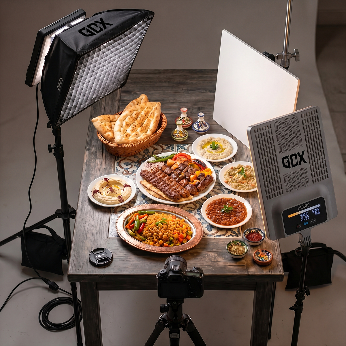 GDX P300TS 80W BiColor 2'li LED Panel Işık Seti YouTube Röportaj ve Stüdyo Video Işığı