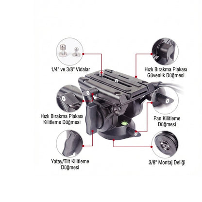 GDX 985 Profesyonel Video ve Fotoğraf Pratik Tripod