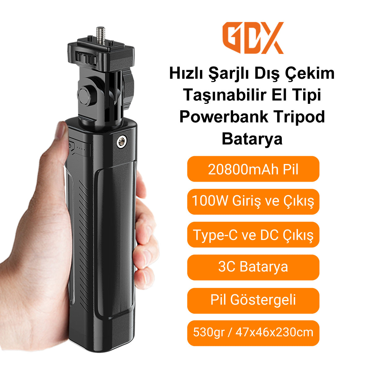 Gdx 20800mAh Schnellladung Outdoor Shooting 100W Ausgang Tragbarer Handheld Powerbank Stativakku