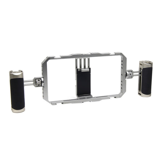 GDX PHN-08 Profesyonel Video Rig Çift Tutacaklı Metal Telefon Kafesi Vlog Ekipmanı