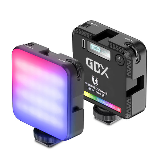 GDX 64 RGB LED Mıknatıslı Mobil Video Işığı 2500K-9000K 20 Efektli Cep LED Işık