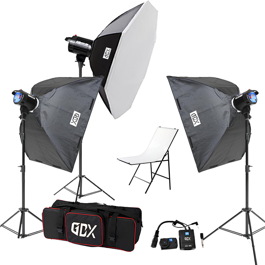 Gdx BM400 3'lü Paraflaş Set + Çekim Masası 60x100cm