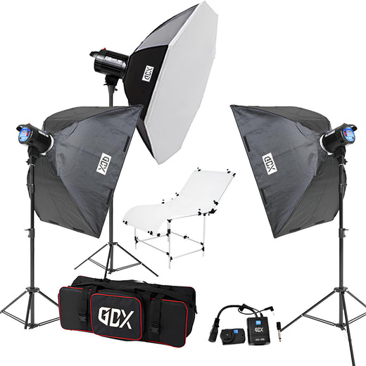 Gdx BM400 3'lü Paraflaş Set + Çekim Masası 60x130cm