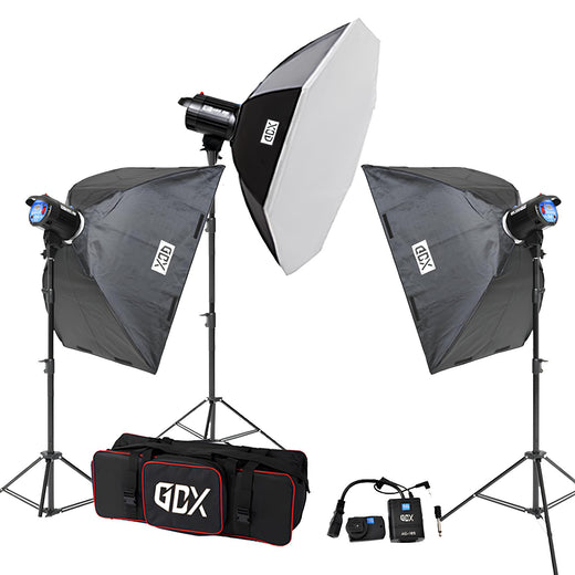 GDX BM400 II 3’lü Stüdyo Paraflaş Seti 1200Ws Softbox Işık Ayağı ve Çantalı Set