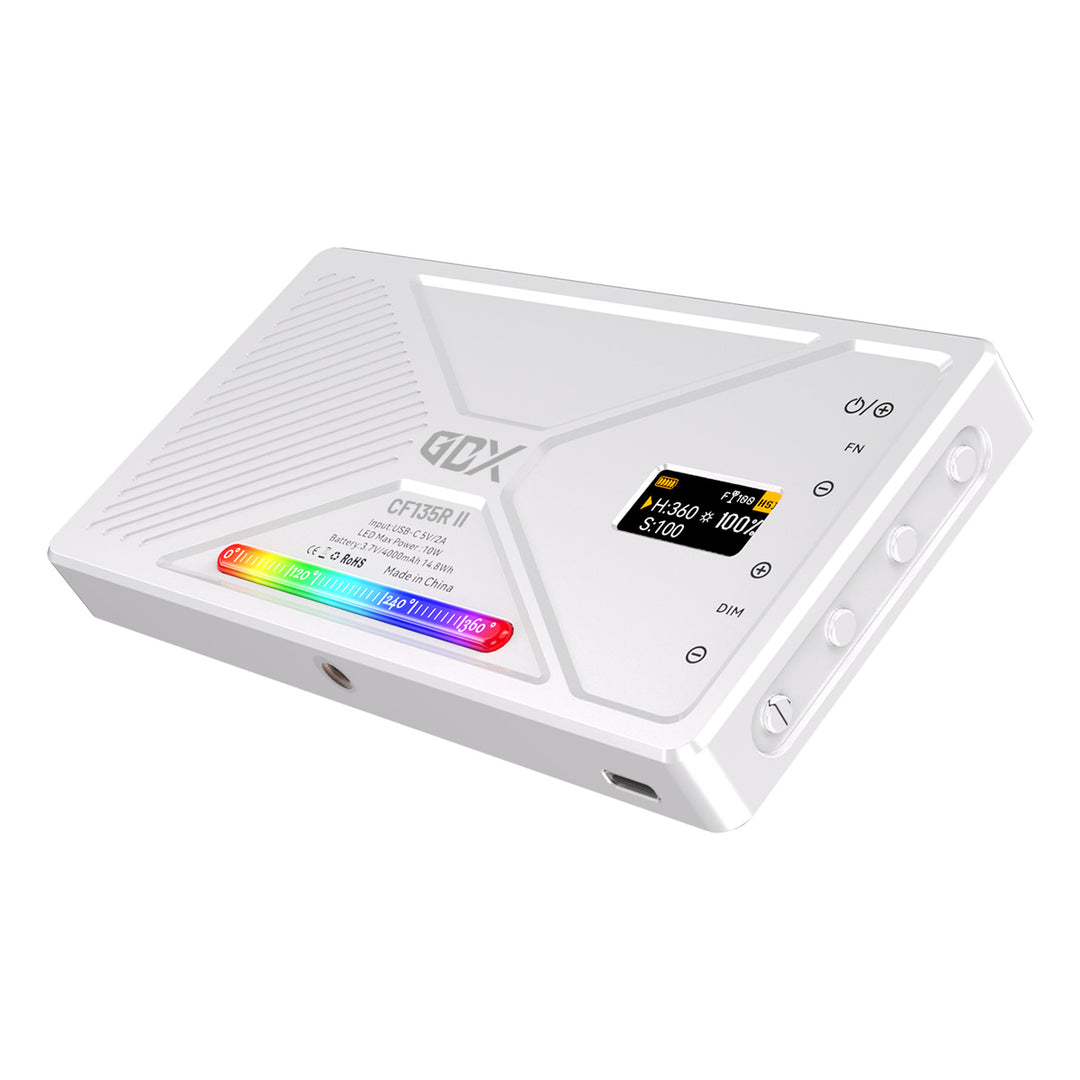 GDX CF-135 II RGB Mini LED Işık 2500-9900K 21 Efektli Şarjlı Taşınabilir 10W 360 Derece Renk Panel LED