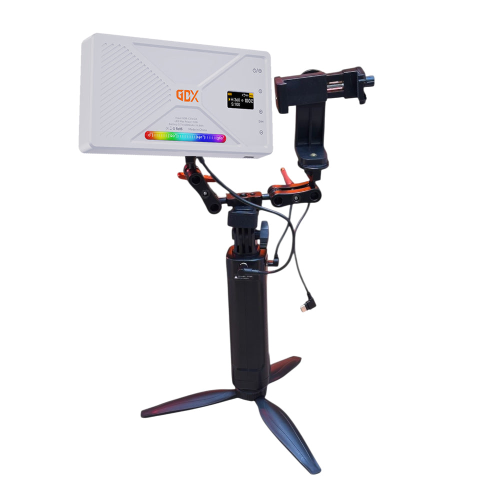 GDX CF-135 II RGB Mini 10W Işık + El Tipi Powerbank Tripod Batarya