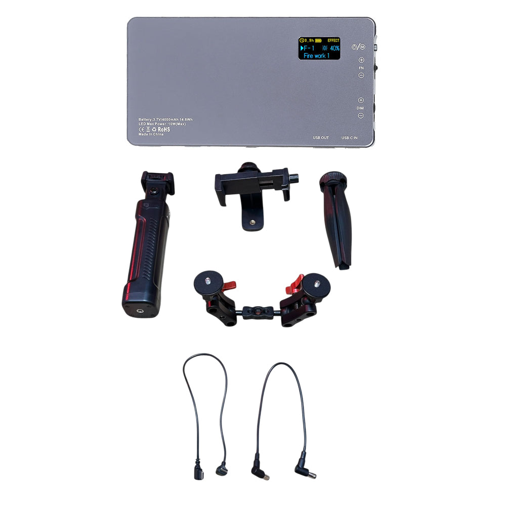 GDX CF-135 RGB Telefon Vlog Seti + El Tipi Powerbank Tripod Batarya