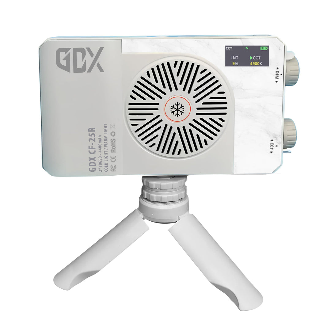 GDX CF-25 RGB 25W Mini LED Video Işığı Full Renk Spektrumu 3200-6500K Dahili Bataryalı Vlog Dolgu Işığı