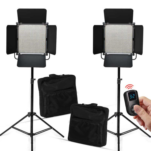 GDX CF-LED 1024W 2'li 120W LED Fotoğraf ve Video Işığı Seti 14400LM BiColor CRI 95+ Çantalı Işık Ayaklı Full Set