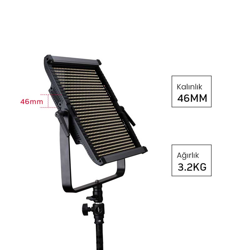GDX CF-LED 1700W 2'li LED Işık Seti 300W BiColor CRI 95+ 3200K-5600K Profesyonel Stüdyo Seti