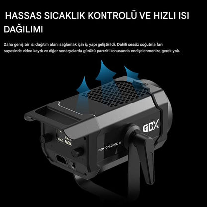 GDX CN-300C II 300W Bi-Color COB LED Fotoğraf ve Video Işığı 2700K-6500K Profesyonel Bowens Mount Sürekli Işık