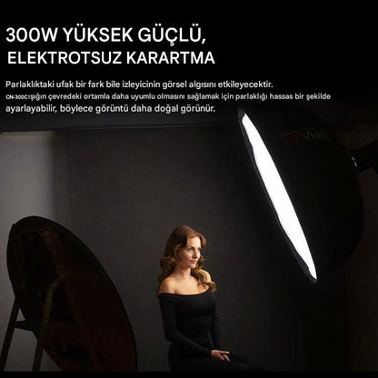 GDX CN-300C II 300W Bi-Color COB LED Fotoğraff ve Video Işık Seti 2700K-6500K One Tick Softbox 260cm Ayaklı Tekli Tam Set