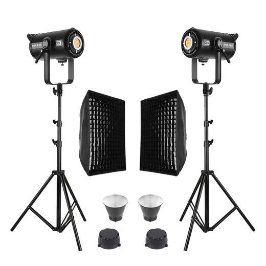 GDX EXC-220C-II Bi Color LED Video Işığı 2’li Set 460W 2x Izgaralı Softbox 260cm Ayak Full Set