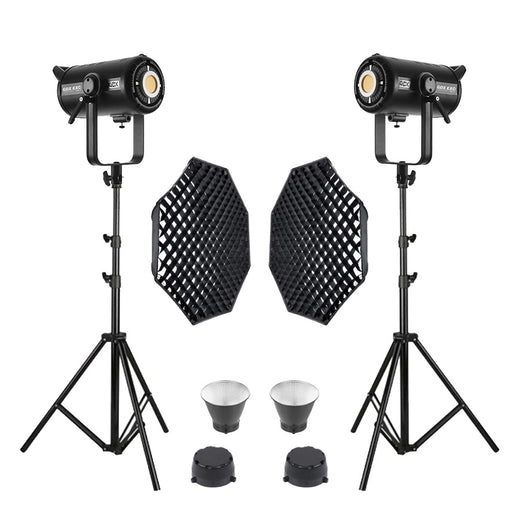GDX EXC-220C-II Bi-Color LED Video Işığı 2’li Set 460W 2x 95cm Gridli Octagon Softboxlu Tam Set