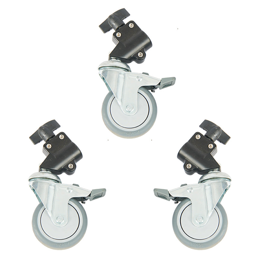 GDX F291 Işık Ayağı ve Tripod Teker Seti 3’lü Frenli Sessiz Kauçuk Tekerlek