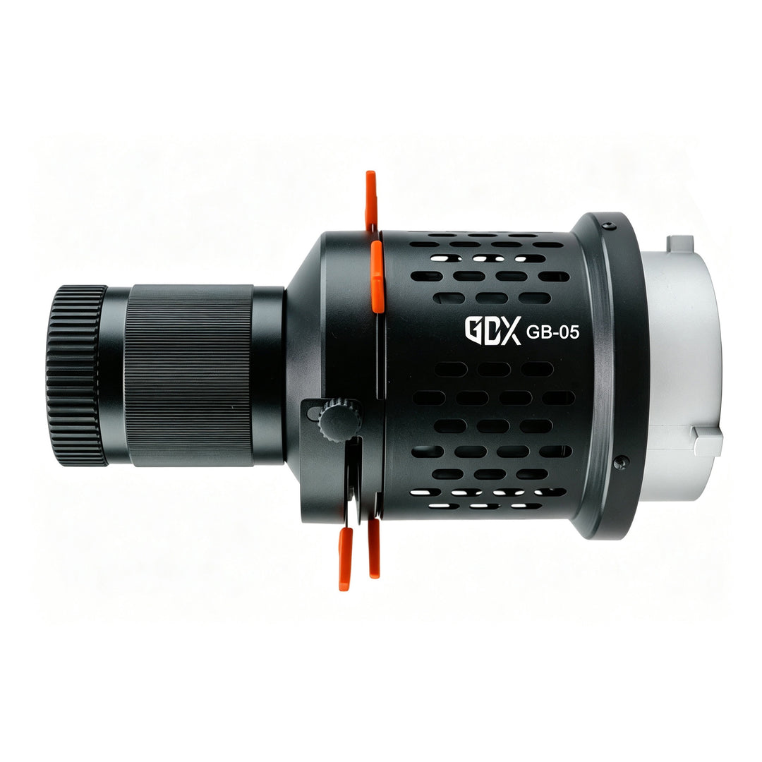 GDX GB-05 Bowens Mount Odak Ayarlı Optik Projeksiyon Snoot ve Gobo Projektör Başlığı