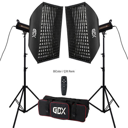 Gdx HD-300II C BiColor 2'li Işık Seti 300W Video Led Işığı