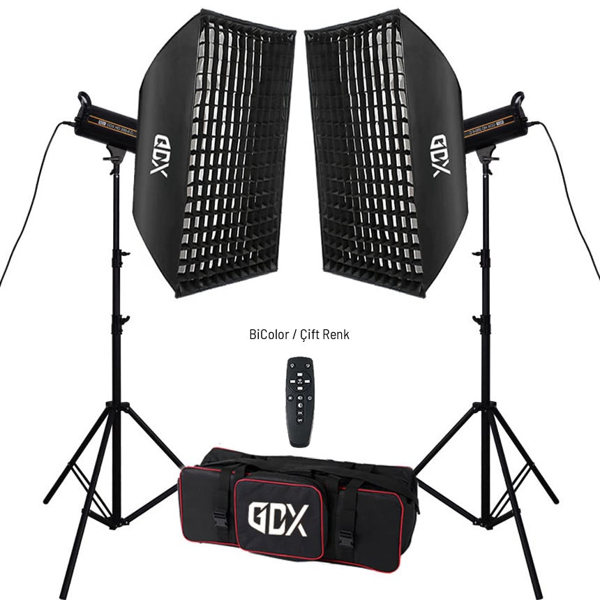 Gdx HD-300II C BiColor 2'li Işık Seti 300W Video Led Işığı