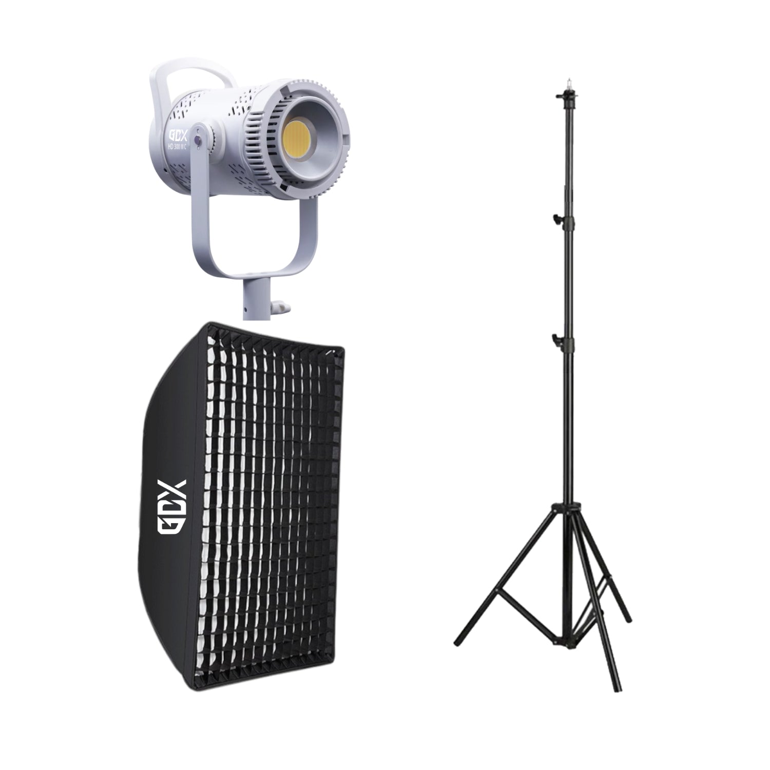 GDX HD-300III C 300W LED Tekli Set 32.000 Lümen Bi-Color Bowens Mount Gridli Softbox Video Fotoğraf Işık Seti
