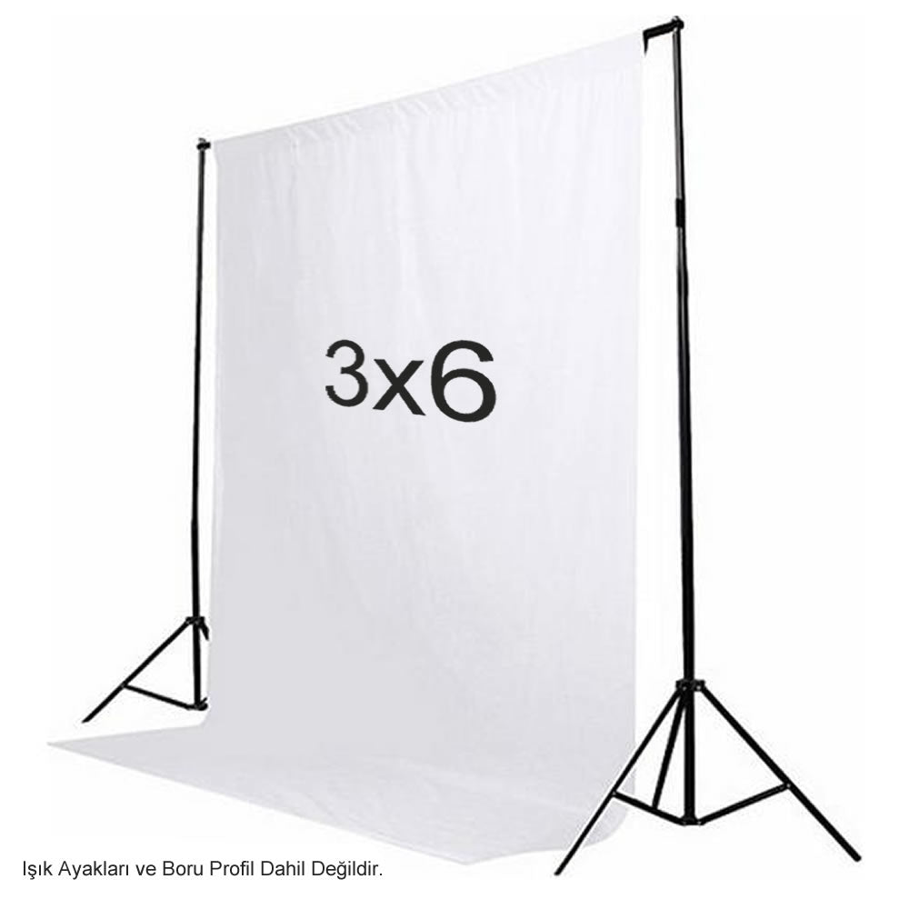 GDX 3x6 Metre Beyaz Kumaş Fon Perde Yıkanabilir Tam Boy Video Moda ve Ürün Çekimi İçin Arka Plan