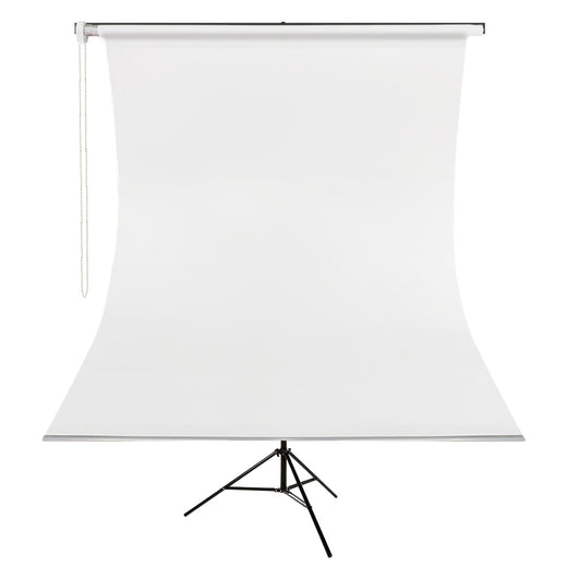 GDX Seyyar 190x400 cm Kumaş Beyaz Fon Seyyar Mekanizmalı Rulo Sistem 260 cm Işık Ayaklı Set