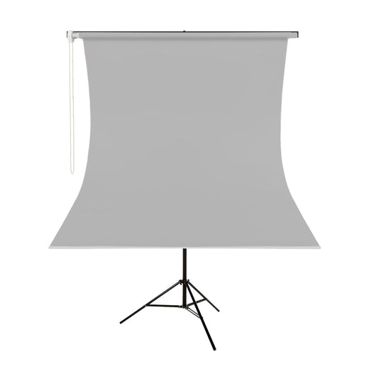 GDX Gri Fon Perde 135x200 cm Seyyar Set 260 cm Ayaklı Mat Kumaş Biyometrik Vesikalık Fon Seti