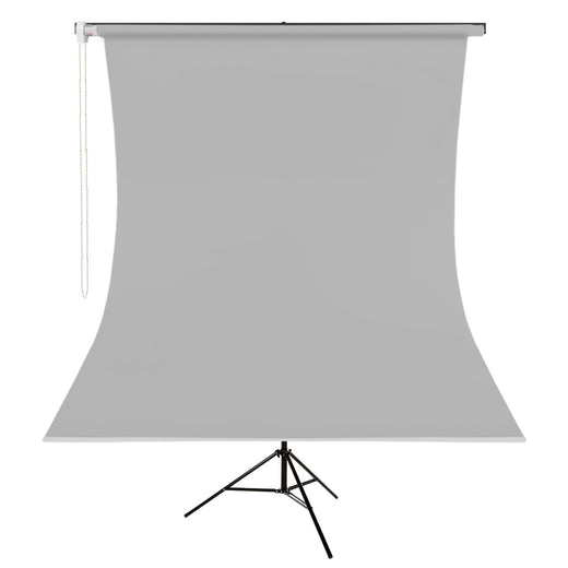 GDX Gri Fon 190x400 cm Mekanizmalı Seyyar Vesikalık Set Boru Zincir ve Havalı Ayak Dahil Set