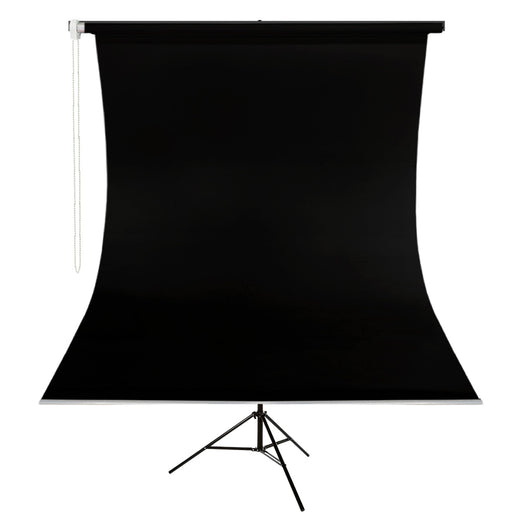 GDX Vesikalık Siyah Fon 190x400 cm Mekanizmalı Seyyar Set Boru Zincir ve Havalı Ayak Dahil Set