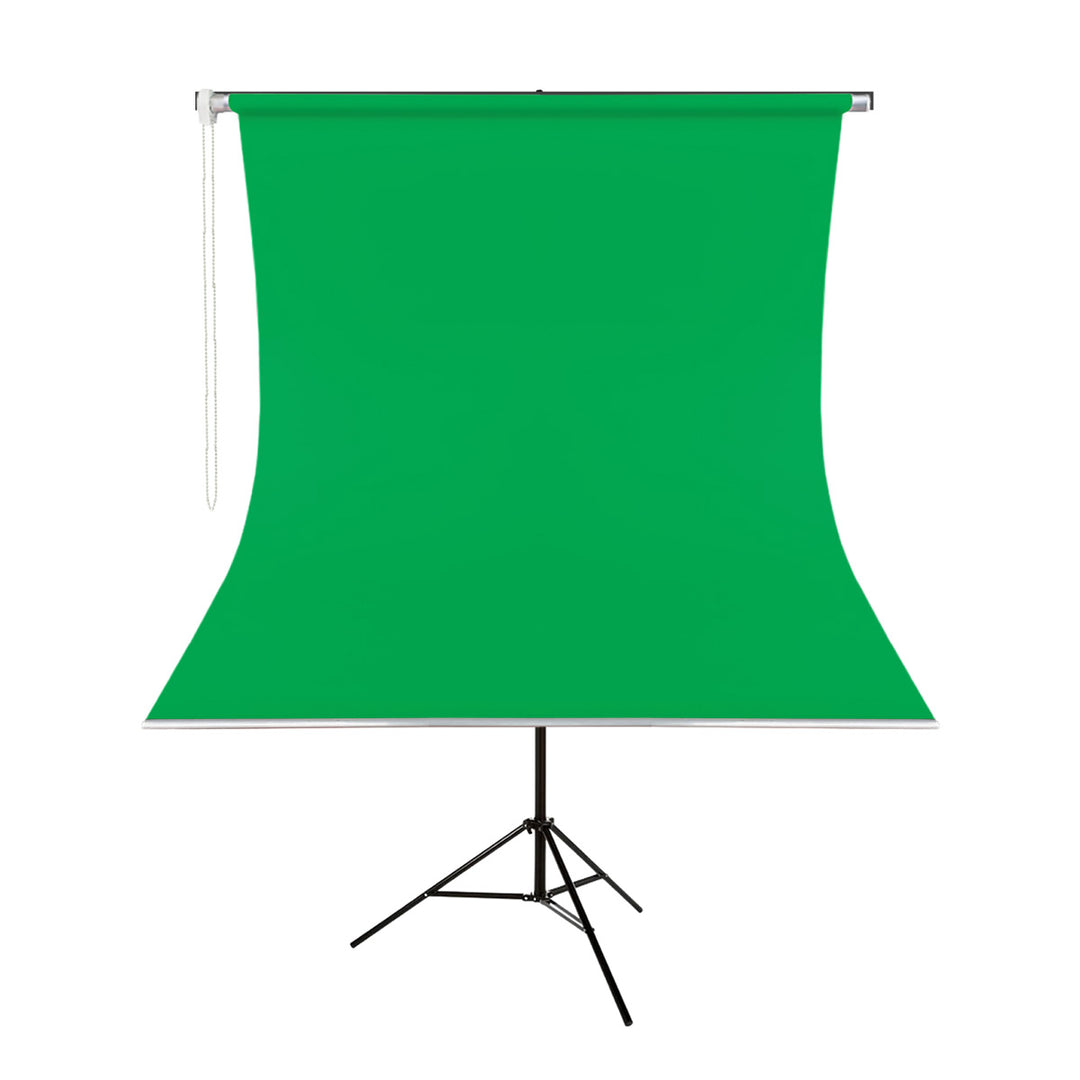 GDX Seyyar Vesikalık Yeşil Fon Perde Seti 135x200 cm Chroma Key 260 cm Işık Ayaklı T-Profil Vesikalık Set
