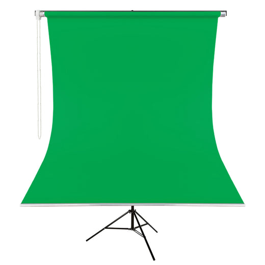 GDX 190x400 cm Vesikalık Kumaş Yeşil Fon Seyyar Mekanizmalı Rulo Sistem 260 cm Işık Ayaklı Set