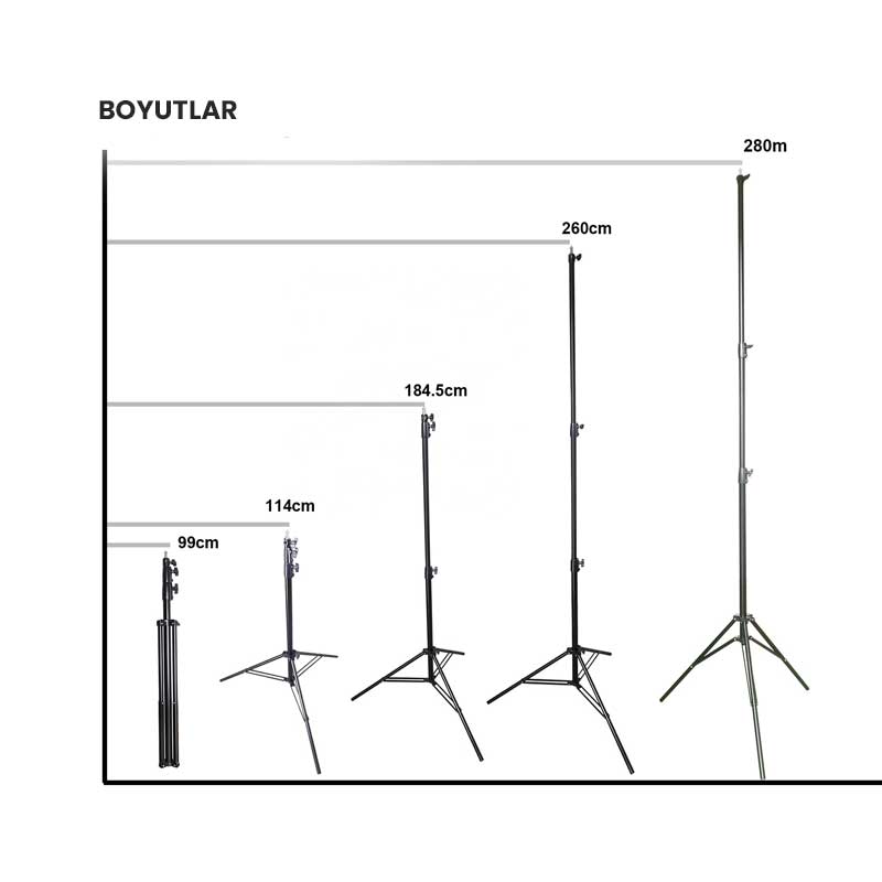 GDX LS-288 Plus 288cm Kalın Işık Ayağı Hava Amortisörlü 5kg Kapasiteli Stüdyo Standı