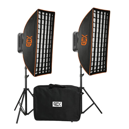 GDX ML-200R II 400W RGBWY LED İkili Sürekli Işık Seti 2700K-6500K Softbox ve Kalın Işık Ayağı Full Paket