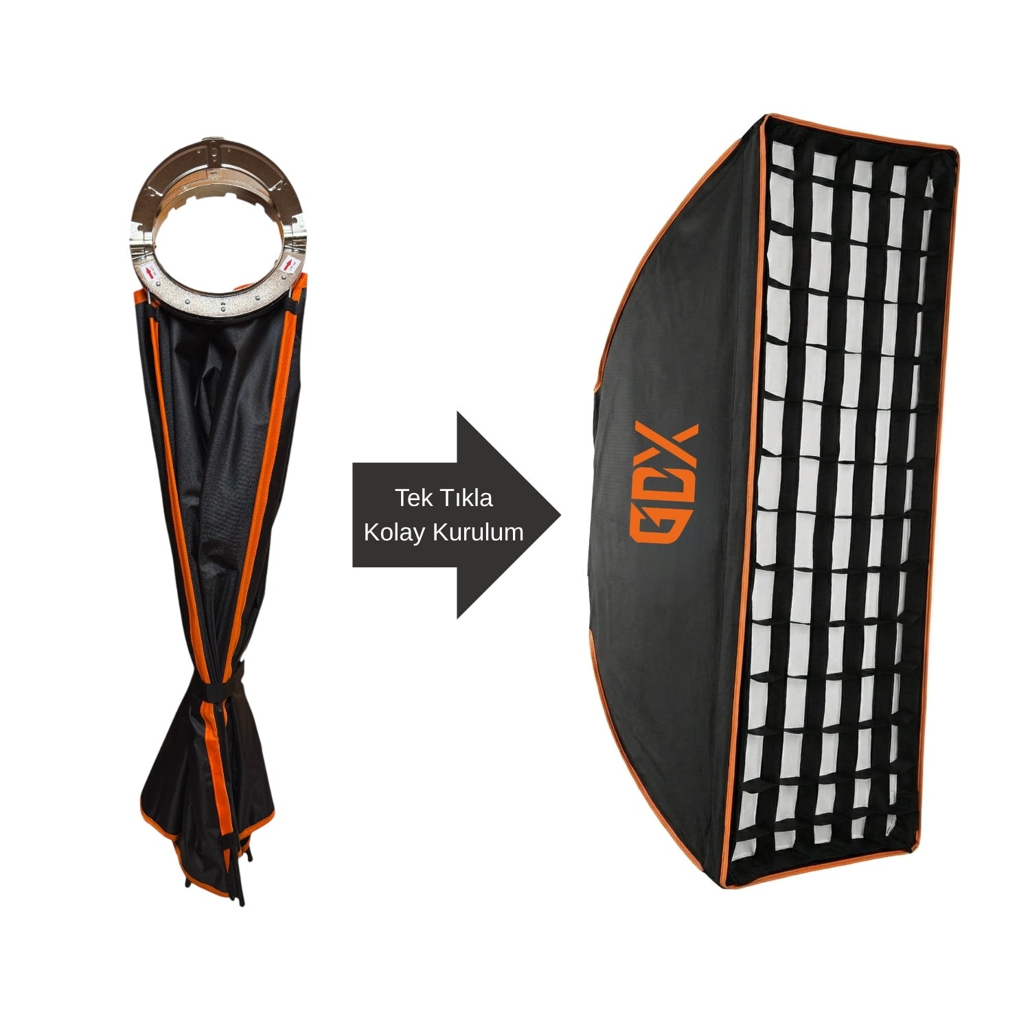 GDX ML-200R II 200W RGB WY LED Video Işık Seti 2700K-8500K Softbox 260cm Ayaklı Sürekli Işık Seti