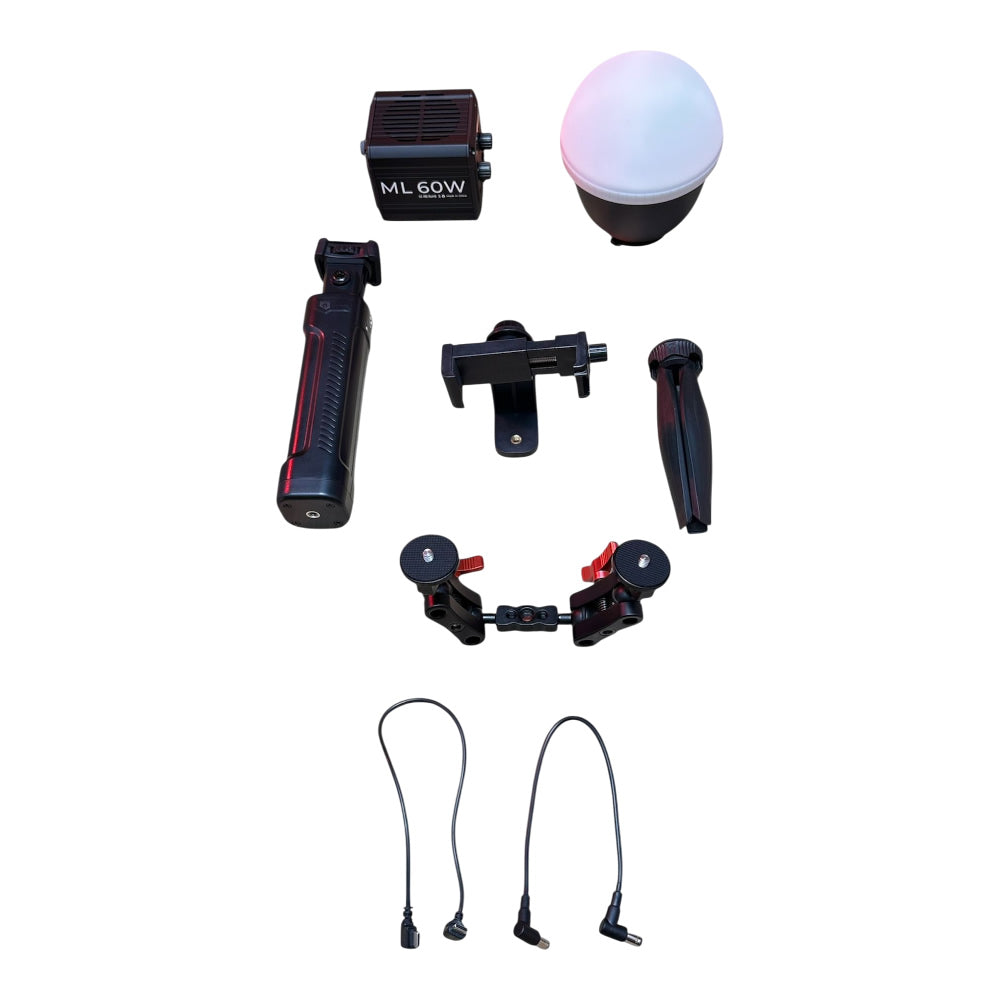 Gdx ML60W Bicolor Video Led Sürekli Işık + El Tipi Powerbank Tripod Batarya