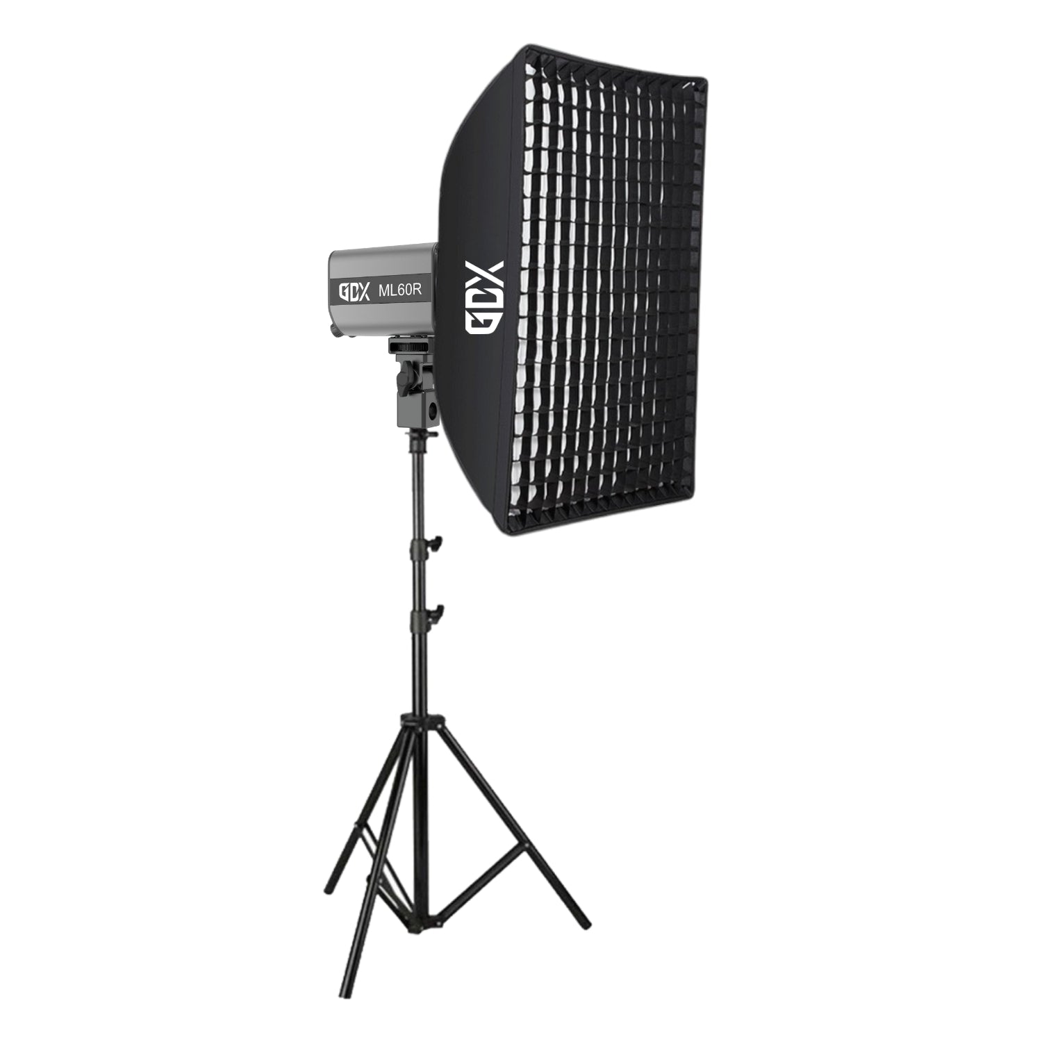 GDX ML60RGB 60W RGB Bataryalı Led Tekli Set 60x90 Gridli Softbox 2.6m Işık Ayaklı