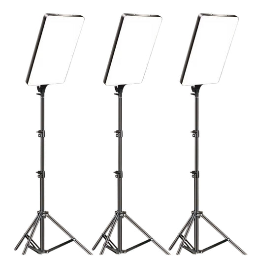GDX P300TS 80W BiColor 3'lü LED Panel Işık Seti YouTube Röportaj ve Stüdyo Video Işığı