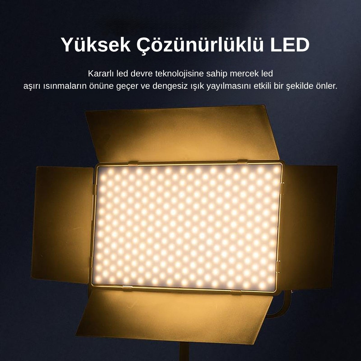 GDX P500C Bicolor Profesyonel Tekli 300W LED Panel Video ve Fotoğraf Stüdyo Işık Seti