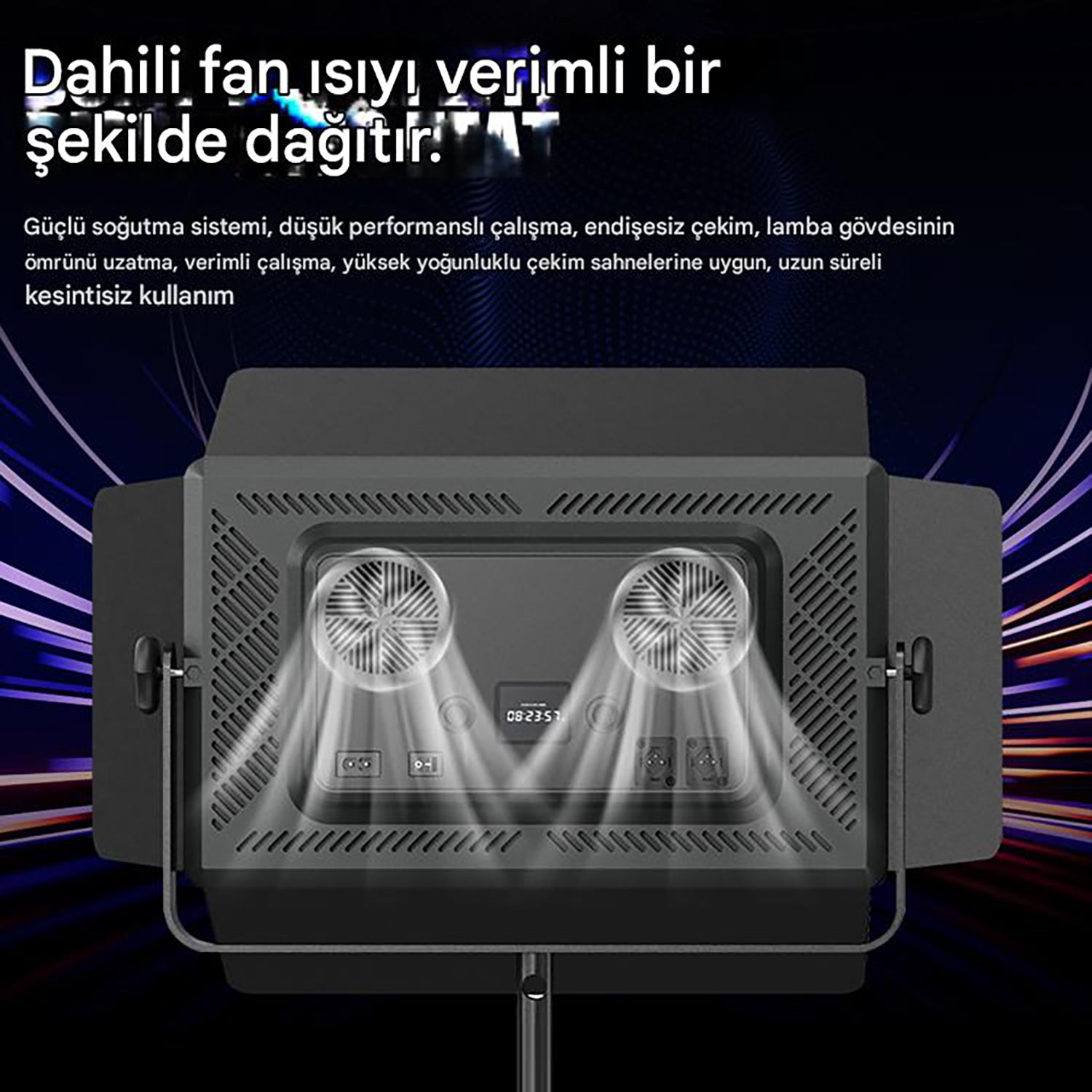 GDX P-750R II 150W RGBWY Profesyonel Panel LED Fotoğraf ve Video Işığı 2700K-6500K DMX Kontrollü Sürekli Işık