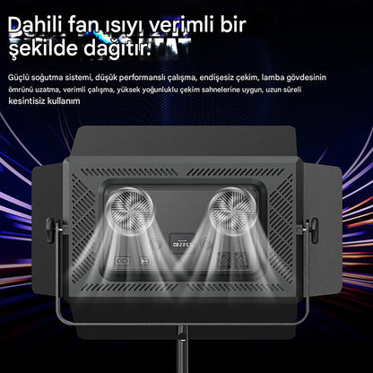 GDX P-750R II 150W RGBWY Profesyonel Panel LED Fotoğraf ve Video Işığı 2700K-6500K DMX Kontrollü Sürekli Işık