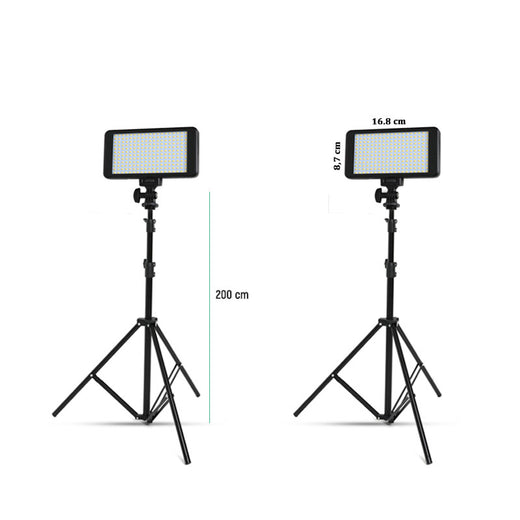 GDX Pro 228AS 2'li LED Set Bataryalı Bi-Color Video Işığı 200cm Işık Ayağı Full Paket