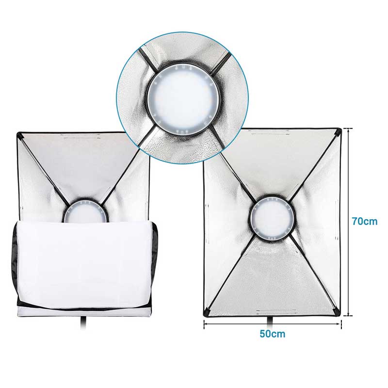 GDX Pro TLB-500 RGB 2'li Çekim Işık Seti 120W Softbox Stüdyo Video Fotoğraf Işığı