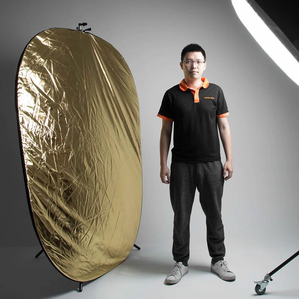 GDX 150x200 cm 5 in 1 Reflektör Seti Gümüş Altın Beyaz Siyah Difüzör Yansıtıcı