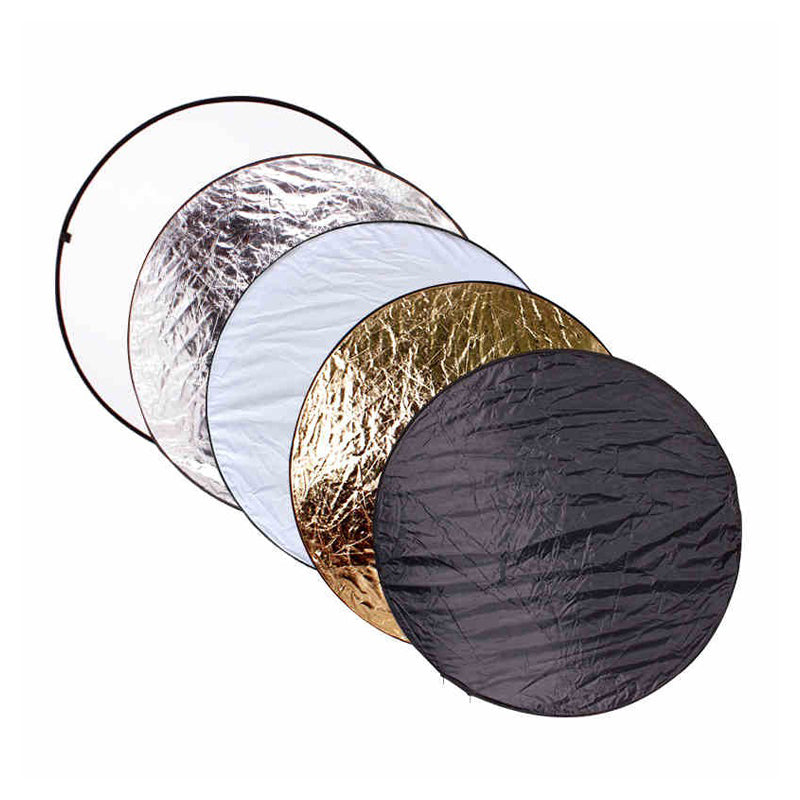 GDX 80 cm 5'li Reflektör Seti Katlanabilir Yuvarlak Işık Yansıtıcı ve Yumuşatıcı