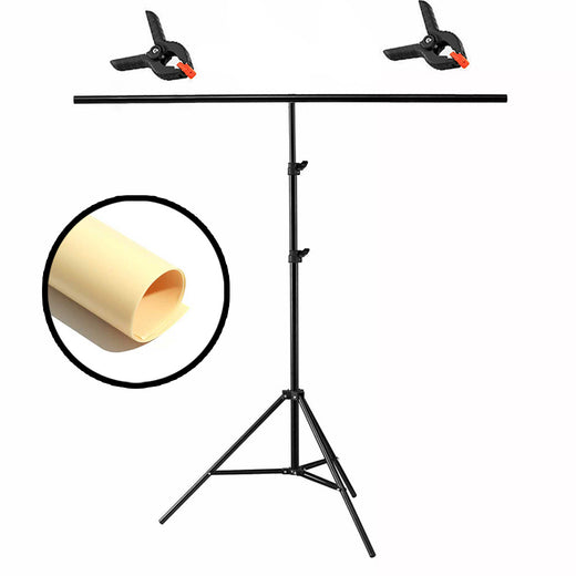 GDX Seyyar 120x200cm Turuncu PVC Fon Perde Seti T-Profil Standlı Mat Ürün Çekim Fon Seti
