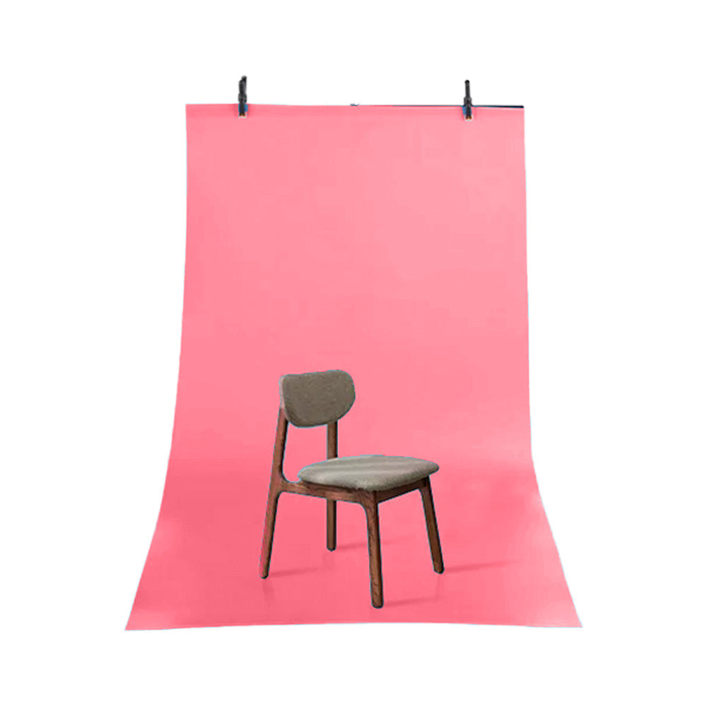 GDX Seyyar 120x200cm Pembe PVC Fon Perde Seti T-Profil Standlı Mat Pembe Ürün Çekim Fon Seti