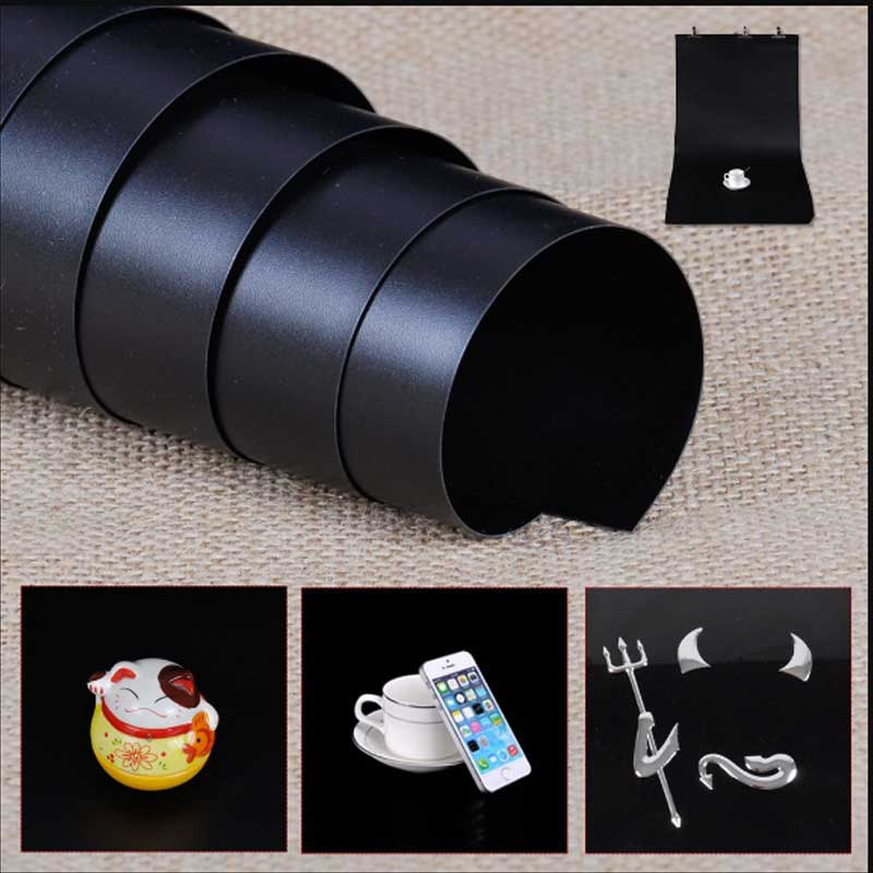 GDX 120x200 cm Siyah PVC Stüdyo Fon Perde Silinebilir Kırışmaz Ürün Çekim Arka Planı