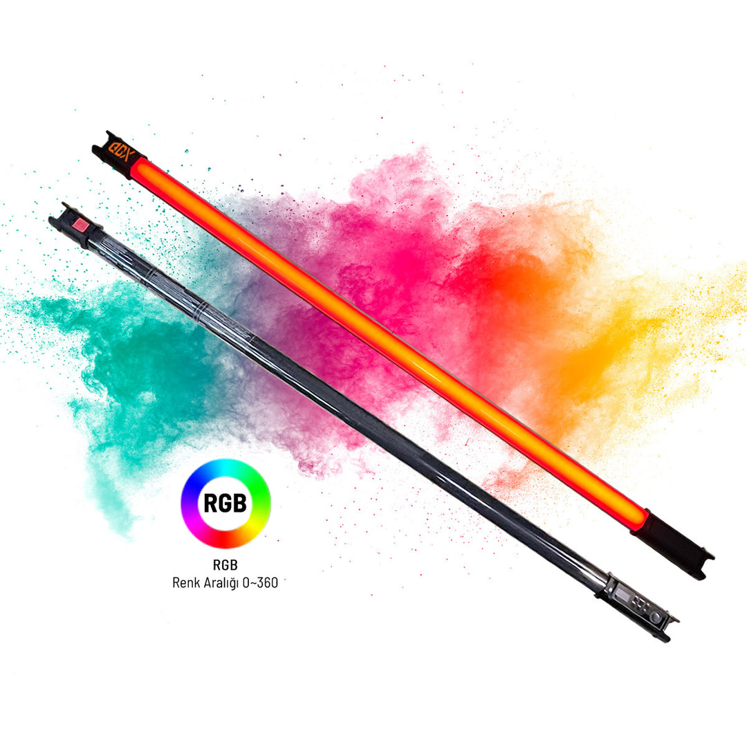 GDX TB-100 RGB 1 Metre LED Tüp Işık 45W 49 Efektli YouTube ve Canlı Yayın Stüdyo Işığı
