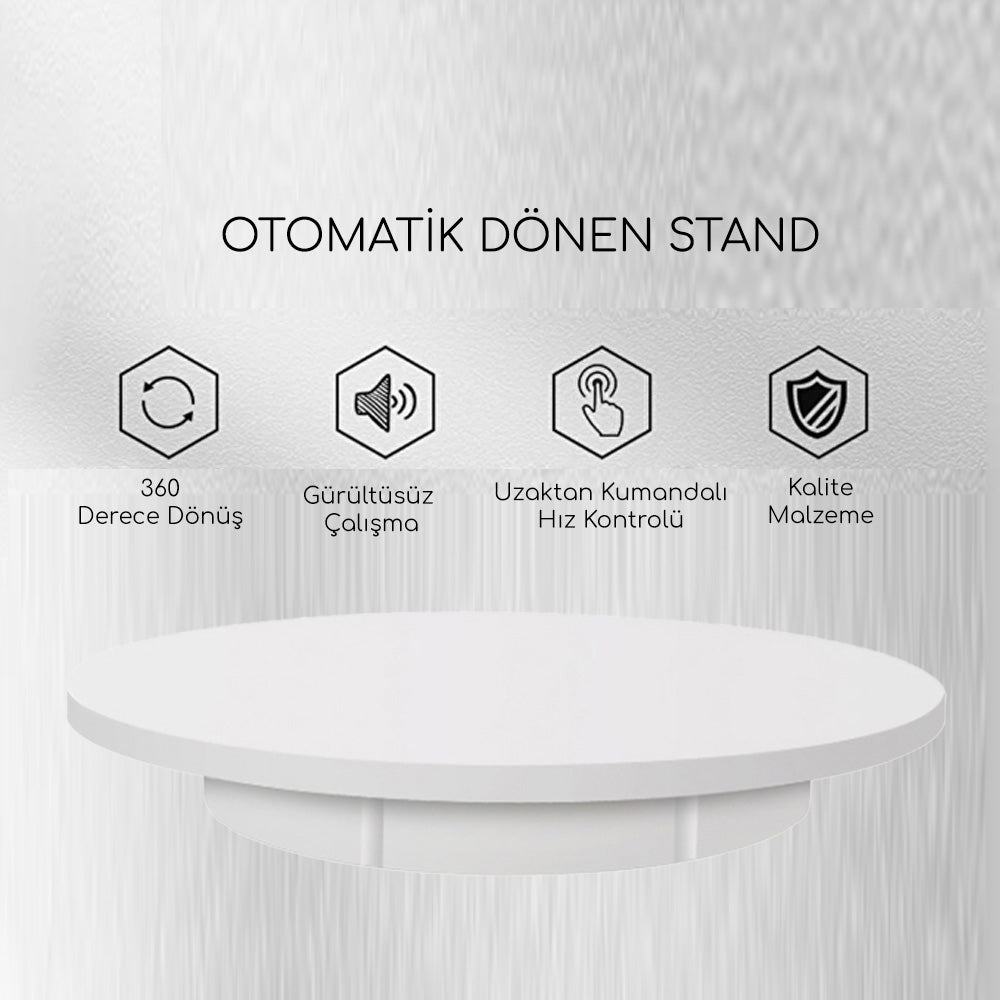 GDX TUTA Çap 42 cm Döner Tabla 20 kg Kapasiteli 360 Derece Uzaktan Kumandalı Ürün Çekim Platformu