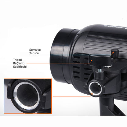 Godox E250 III W/S 3'lü Stüdyo Paraflaş SoftBox Kit (250 Watt)