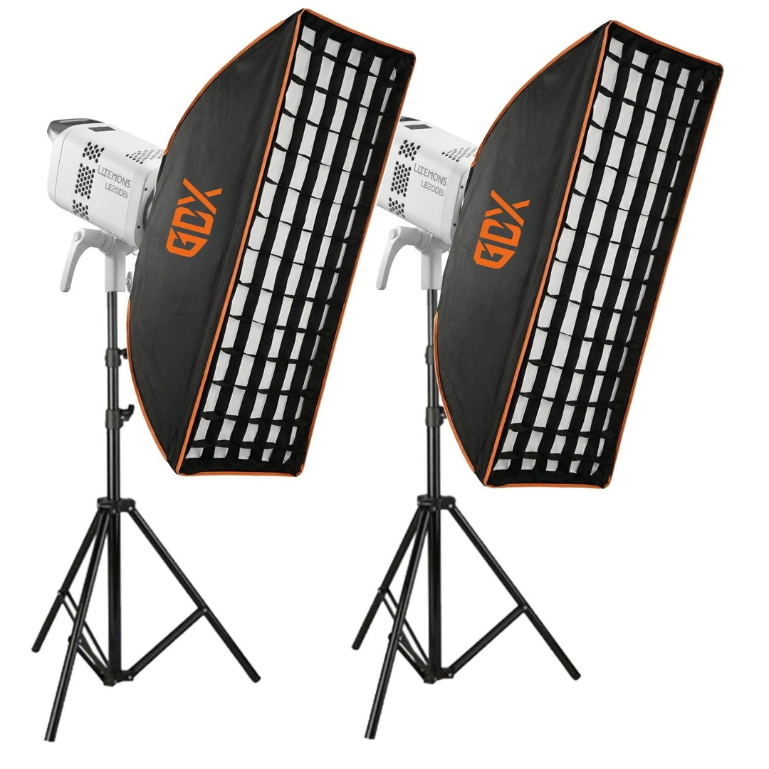 Godox LE200Bi 2’li Işık Seti – 220W Bicolor Video LED Aydınlatma Kiti (Softbox + 260cm Tripod)